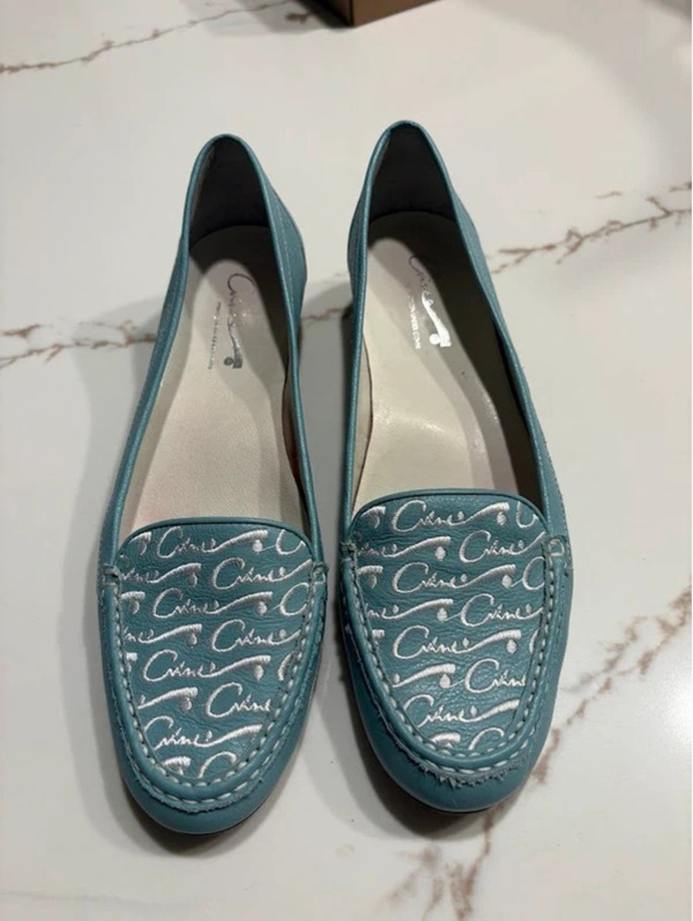 Rare C'Vine Turquoise Leather loafers